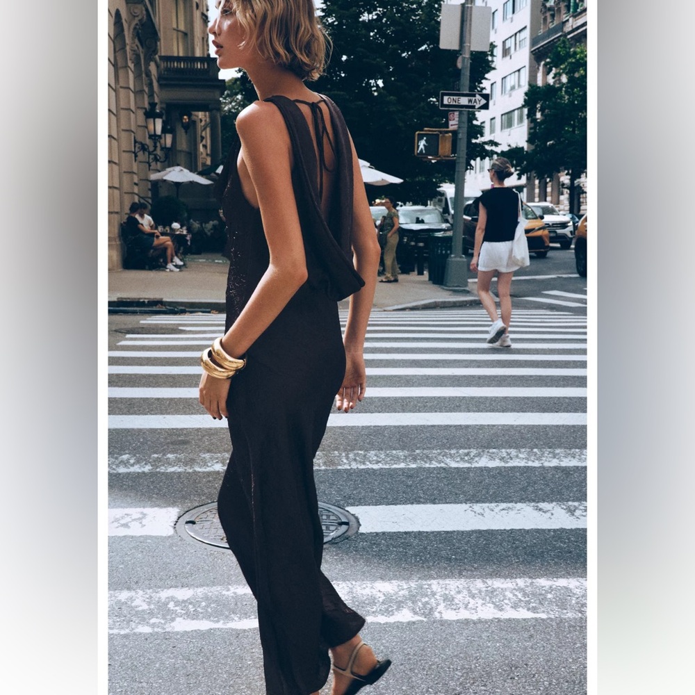 Zara Black Backless Dress